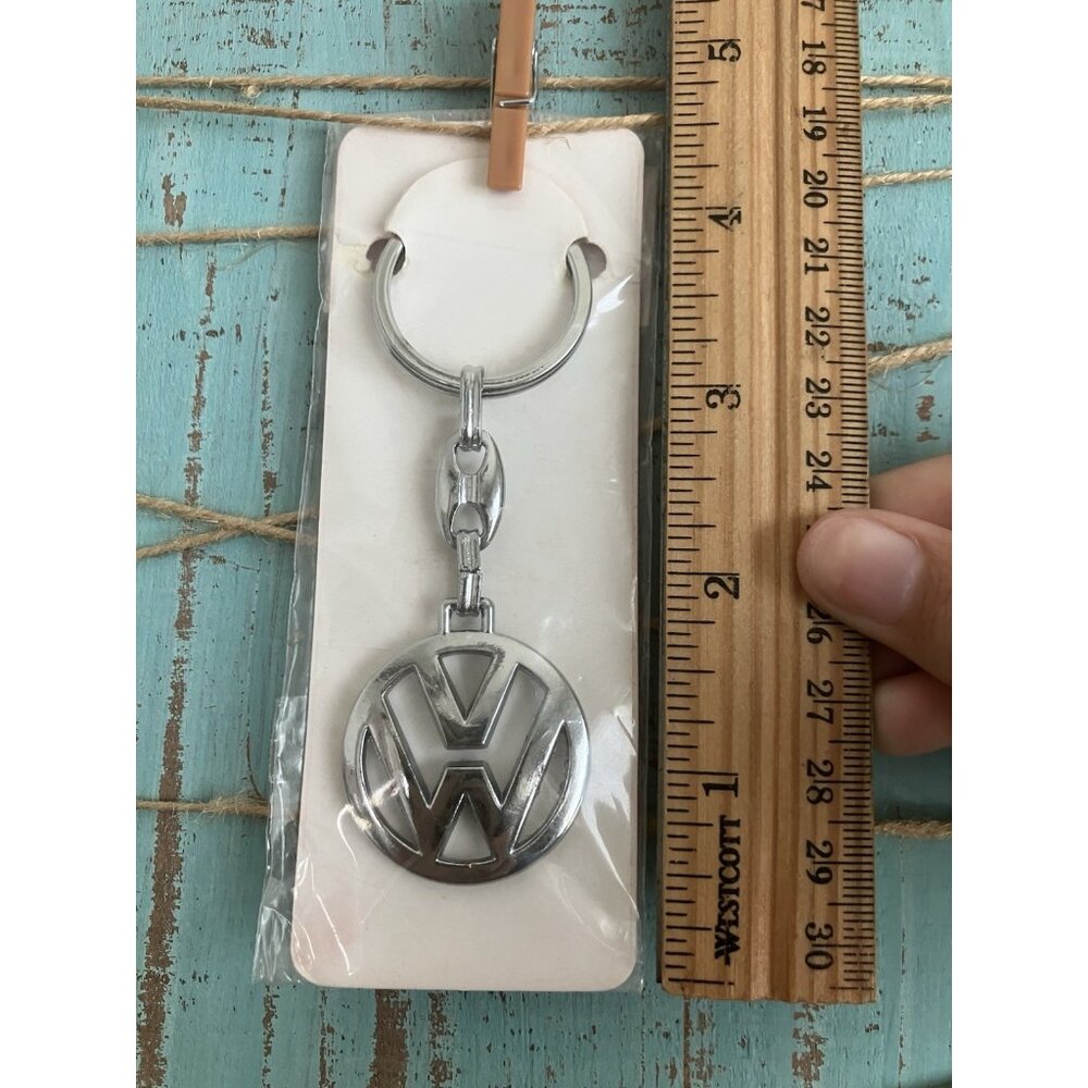 Metal Key Chain Keyring Fob Silver for Volkswagen VW - Picture 2 of 4